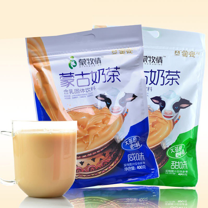 蒙亮奶茶粉400g袋裝咸味甜味奶茶內蒙古特產(chǎn)固體飲料速溶沖飲 咸味400g*1袋