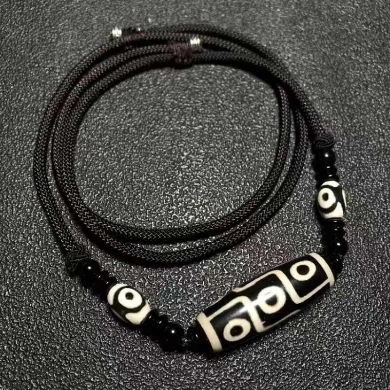 胖东来同款天珠天l然真品西藏真品天l然九眼天珠玛瑙吊坠男女款转 九眼天珠黑白色 (配国检证书)