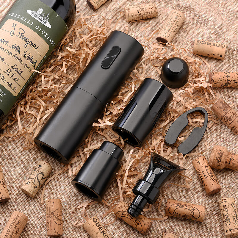 CLITON電動(dòng)紅酒開瓶器自動(dòng)開瓶啤酒倒酒器抽真空酒塞香檳塞6件套 電動(dòng)開瓶器6件套