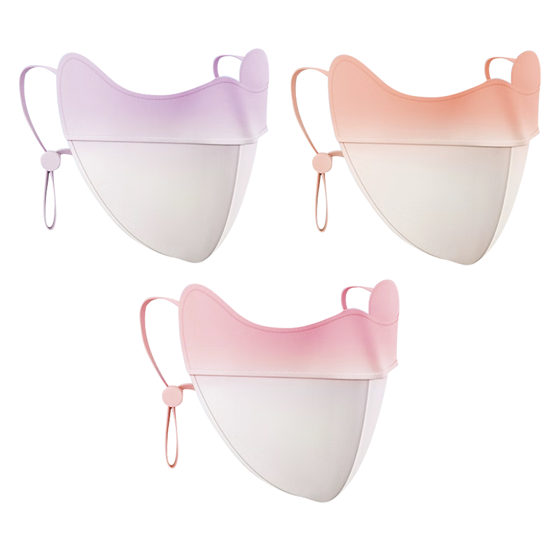 Babysir防晒口罩女防紫外线夏季凉感透气护眼角渐变腮红口罩3只装