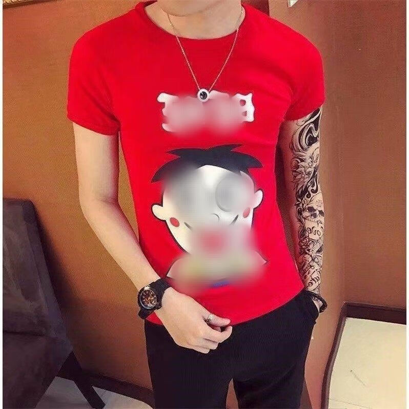 姒桀旺仔衣服 旺仔紧身衣精神小伙套装旺仔牛奶衣短袖t 恤裤子男女装