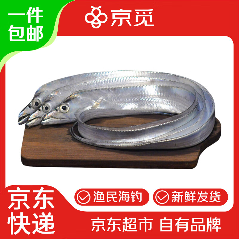 京觅【舟山冰鲜】东海海钓带鱼4-6两/条净重3斤 带鱼京东自营源头直发