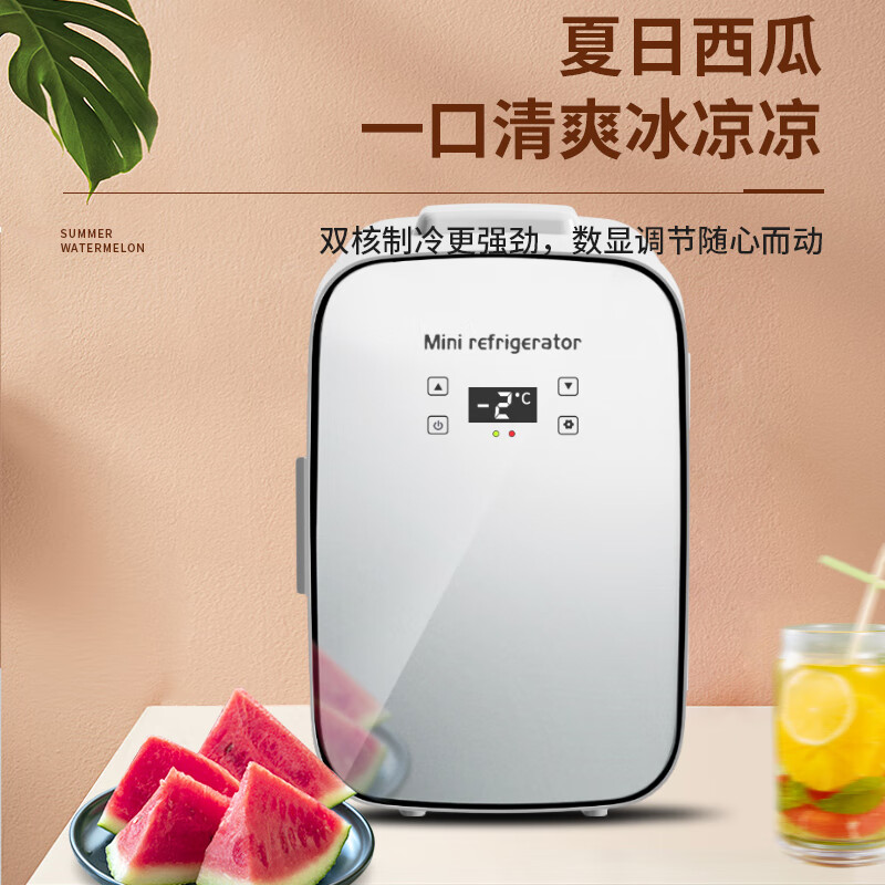 酷宝（Coolbox）迷你小冰箱租房用小型冰箱宿舍冷藏冷冻药品母乳雪糕一人车载冰柜 双核数显-药品母乳 车家两用 10L
