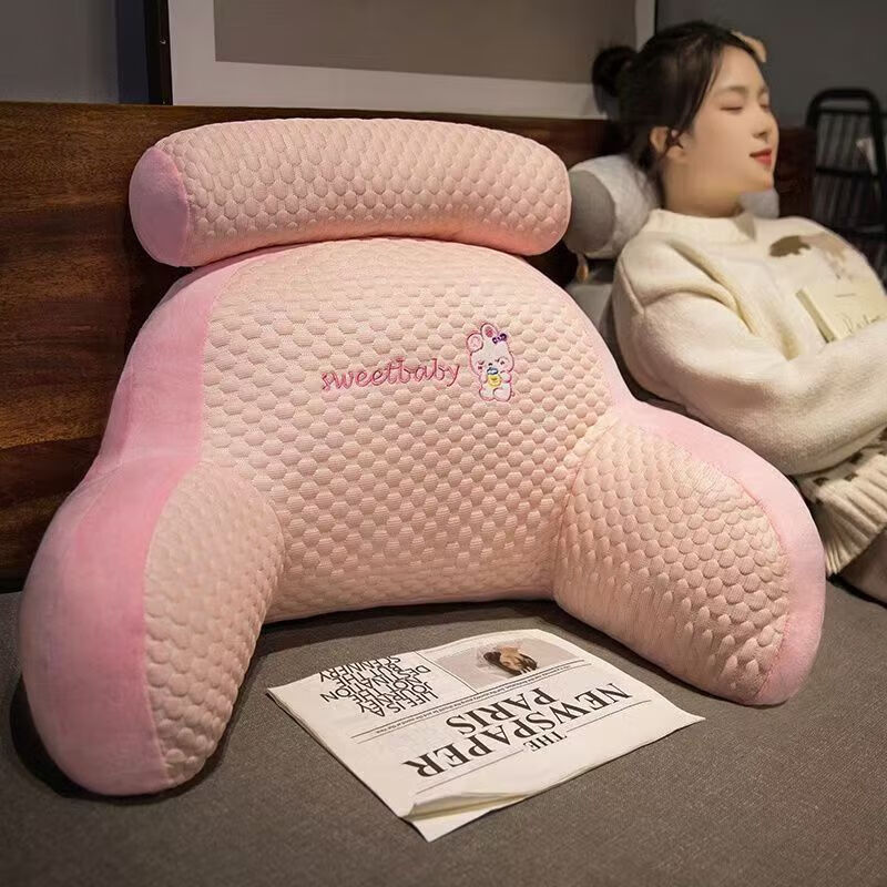 星寇夏凉3D冰豆豆床头靠垫软包护靠枕护腰靠背孕妇沙发枕床上看书枕头 sweet熊猫冰豆豆