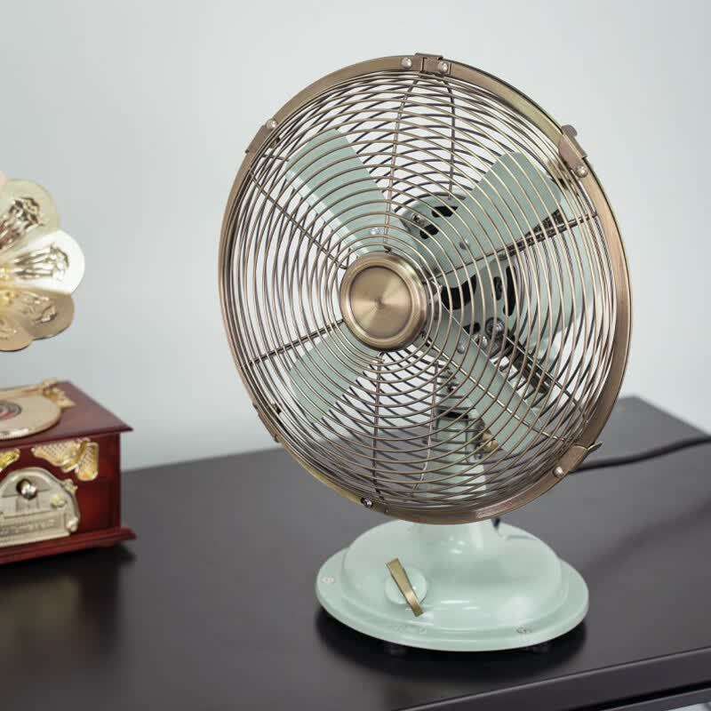 SUNKO山姆同款SUNKO8寸台式全金属文艺小清新节能台扇桌面办公复古风扇 8寸金属台扇烟雨绿