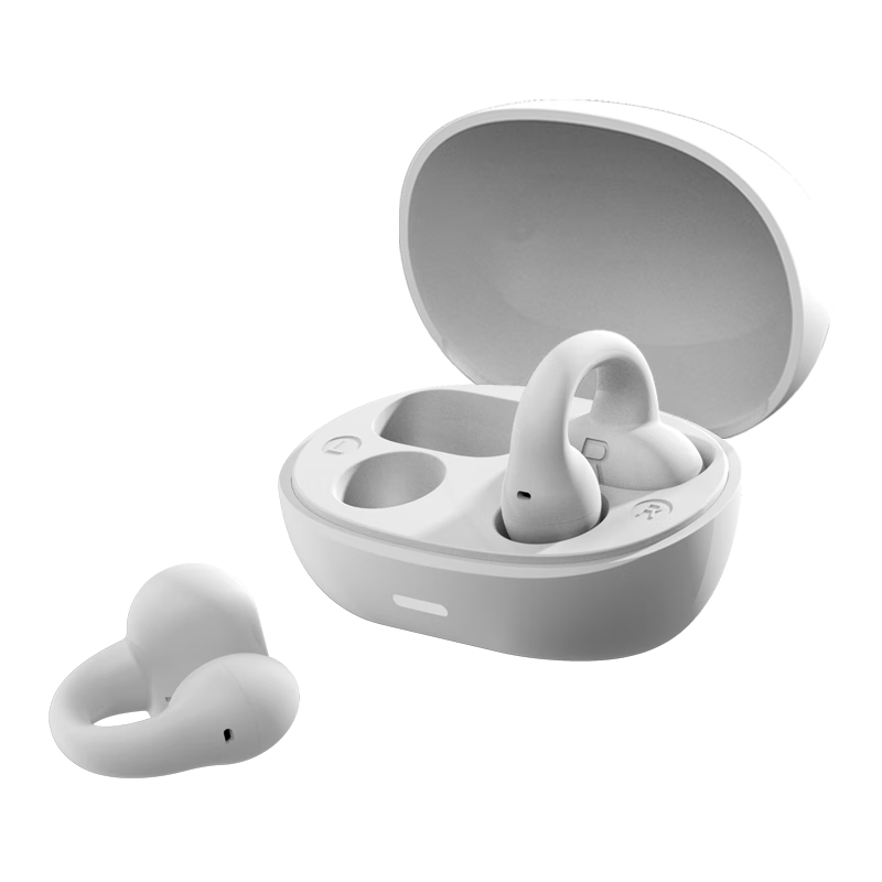 联想（lenovo）蓝牙耳机骨传导概念耳夹式开放式无线不入耳挂耳式运动通话降噪适用于苹果华为小米手机TC3308白色