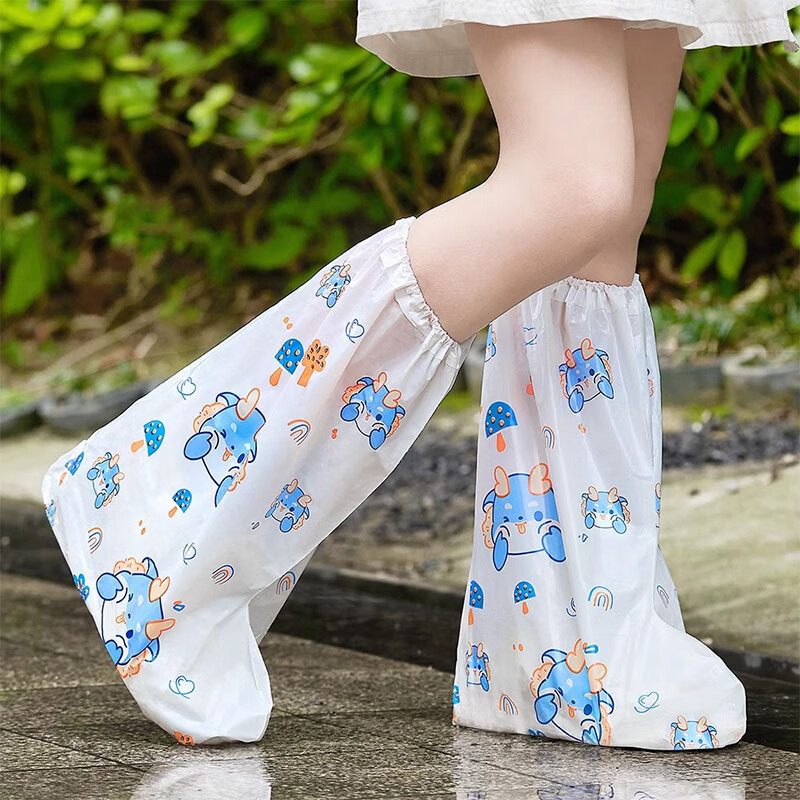 星月蓝户外防雨鞋套一次性儿童雨鞋加厚防水鞋套5双