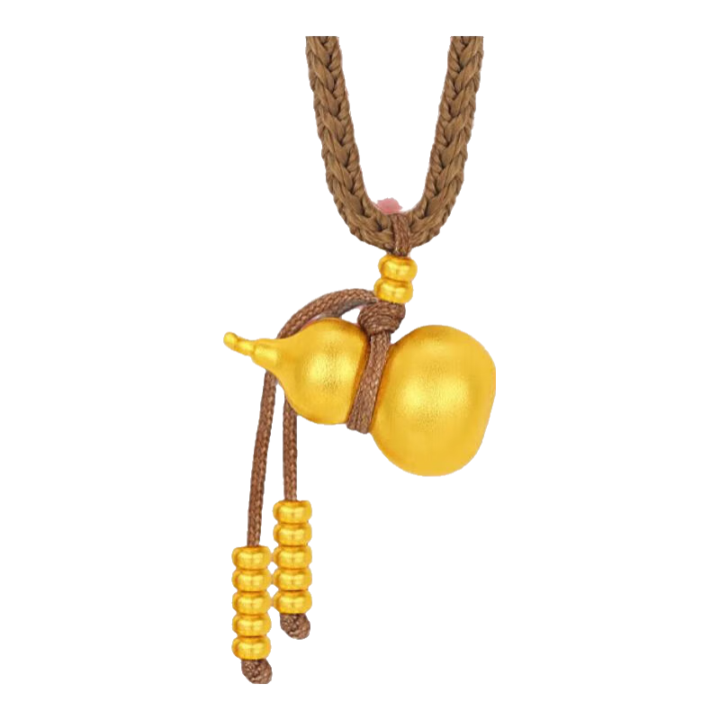 潮宏基 傳家寶葫蘆古法黃金項鏈女足金套鏈頸飾生日禮物女 計價(jià) 繩長(cháng)約68cm 3.85克