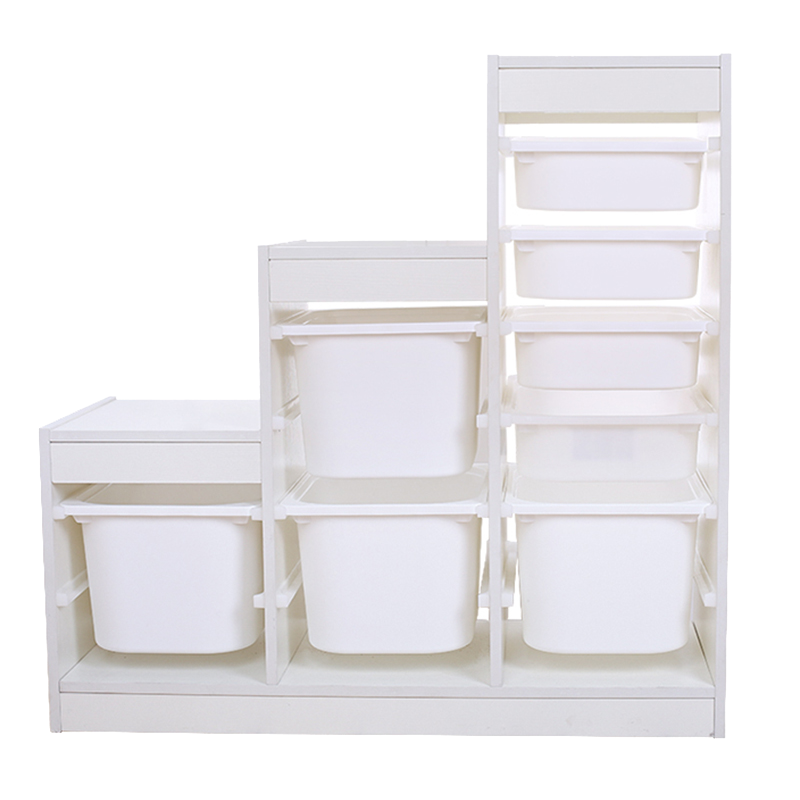 可比熊 儿童储物柜置物架实木宝宝书架玩具收纳架整理架幼儿园玩具柜收纳柜 2组2X3(含盒子)