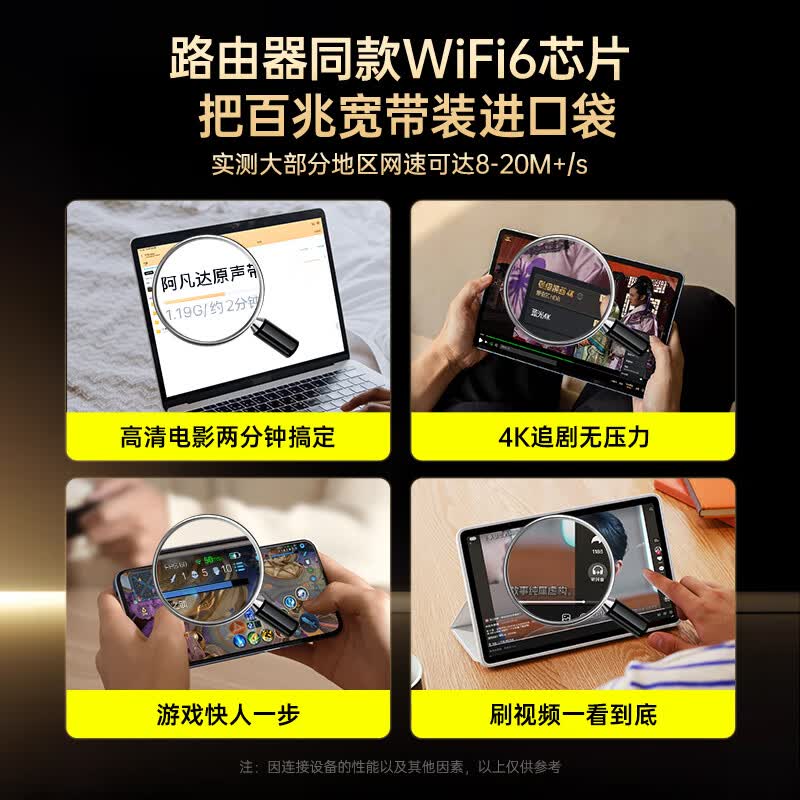 椰贝随身wifi无线可移动5g无限流量2025款全国通用wifi6免插卡三网通便携式内置卡官方正品 【旗舰款】全网通-超长续航-网速可达150M