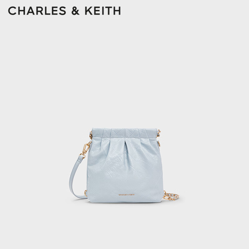 CHARLES&KEITH迷你菱格流浪包單肩斜挎雙肩包七夕禮物CK2-60782390