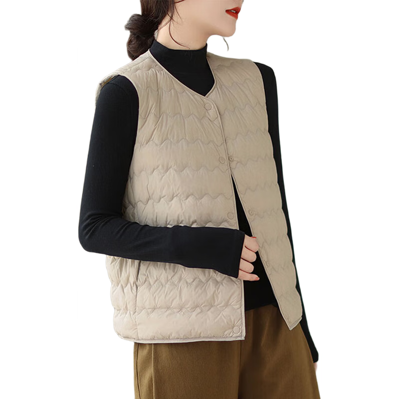 ��������Ů�ᱡ���ޱ������п����⴩��ů����V����������J763 ��ɫ 3XL ��105-130� 29.8Ԫ