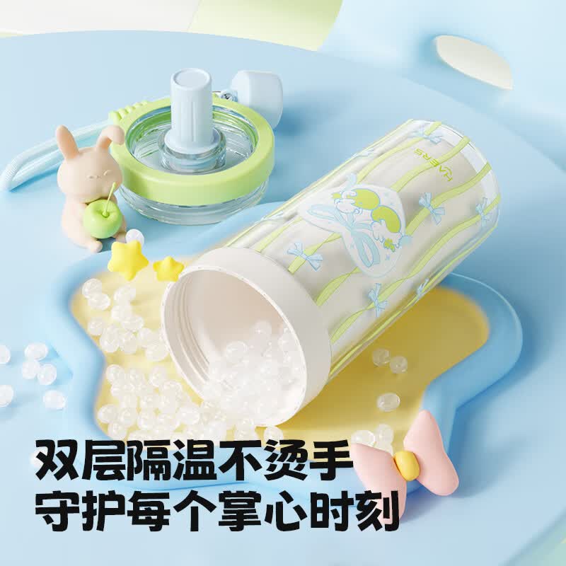 哈尔斯塑料杯耐高温食品级tritan材质杯子女生高颜值大容量水杯吸管杯 桃颜悦色500ml【防尘防丢吸管帽】