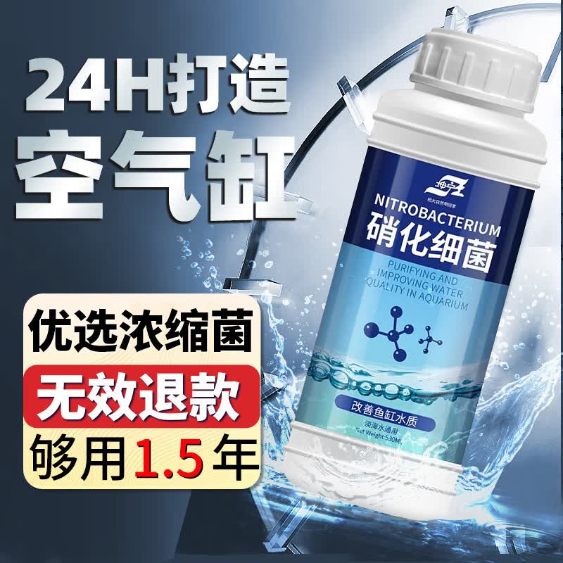 坤宁王硝化细菌鱼缸用消化细菌除氯气净化水质分解粪便鱼缸净水片530ml