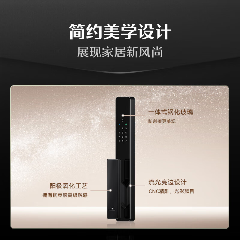 德施曼 DESSMANN全自动智能门锁密码锁指纹锁电子锁小嘀 Q2P星爵黑