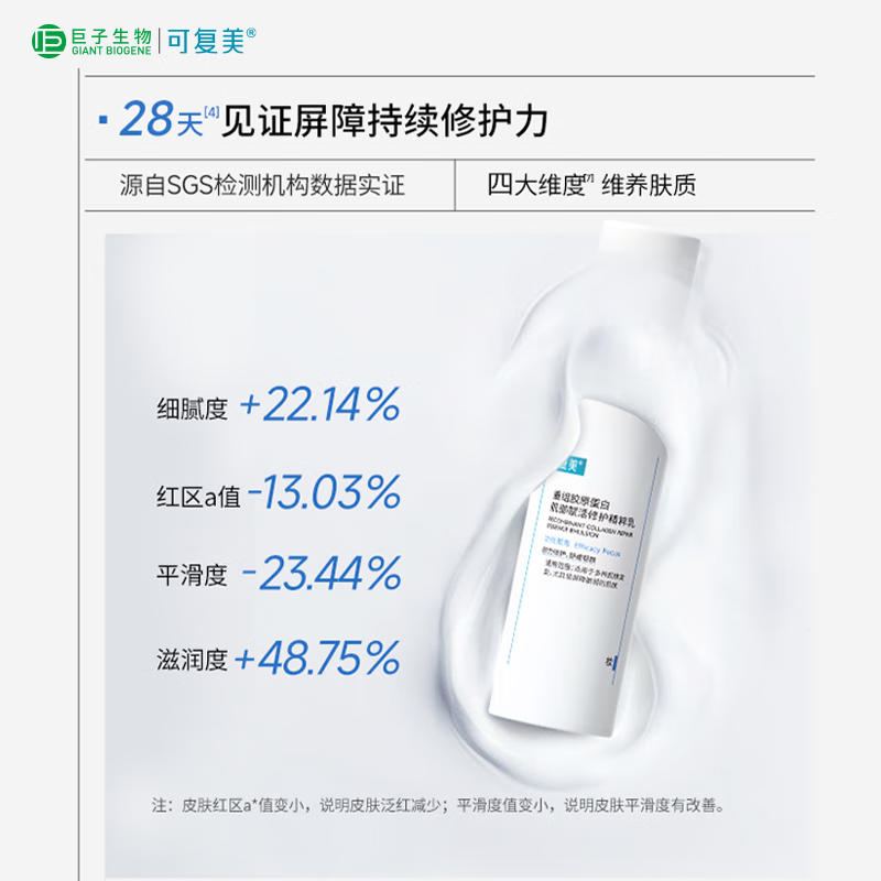 可复美胶原乳重组胶原蛋白肌御赋活修护精粹乳 保湿修护屏障 胶原乳14ml