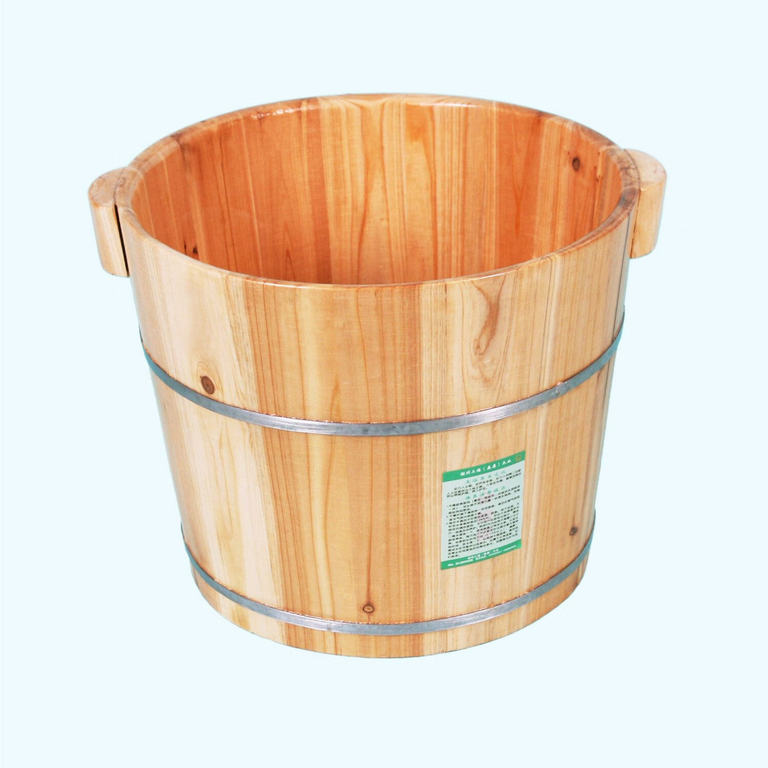 语森忆30cm/35cm高杉木带盖洗脚木桶泡脚木盆足浴桶适中家用泡脚木桶