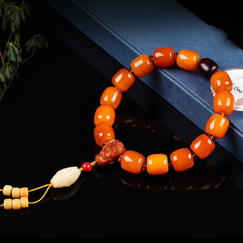 蝶灿 山龟甲黄金甲手串 男盘玩手持佛珠男士念珠手把玩手链 山龟手持