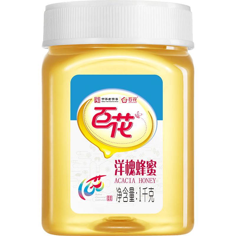 百花 洋槐蜜 洋槐蜂蜜1000g槐花蜜中华老字号 早餐牛奶伴侣 节日礼品
