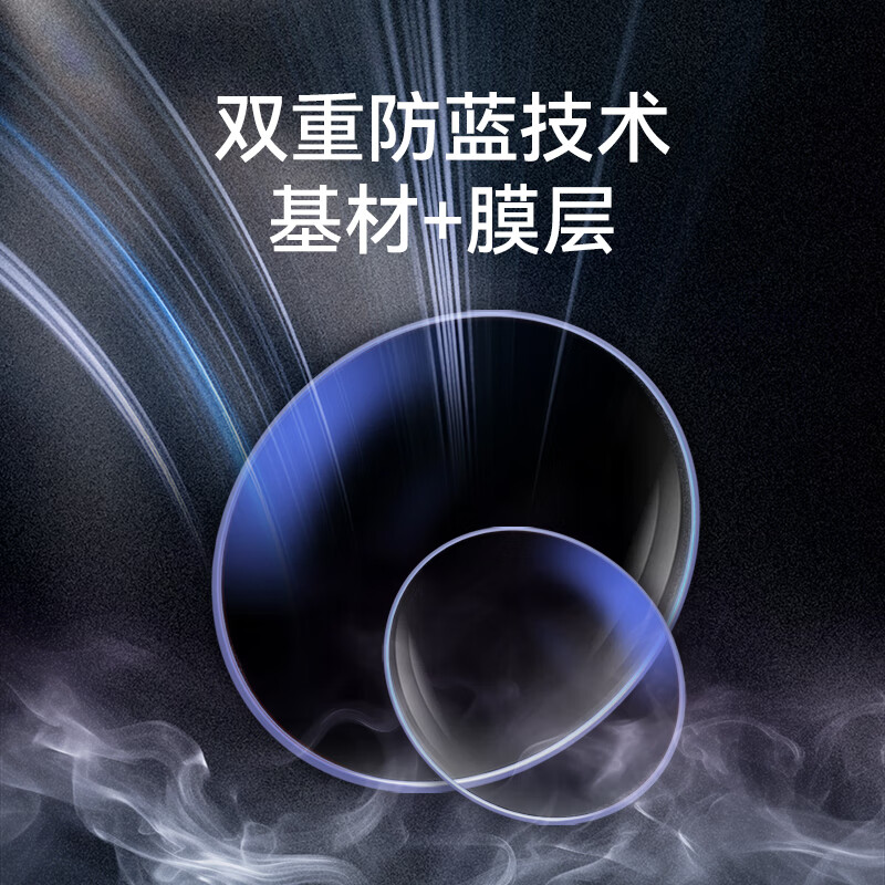 康耐特(CONANT)鸢尾蓝膜镜片双重防蓝光护眼近视眼镜可配度数电竞办公手机防疲劳 防蓝光 1.74(特薄)