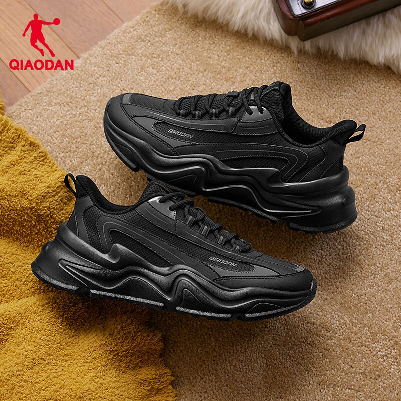 乔丹运动鞋男鞋革面防水休闲鞋厚底复古老爹鞋增高软底跑步鞋子男