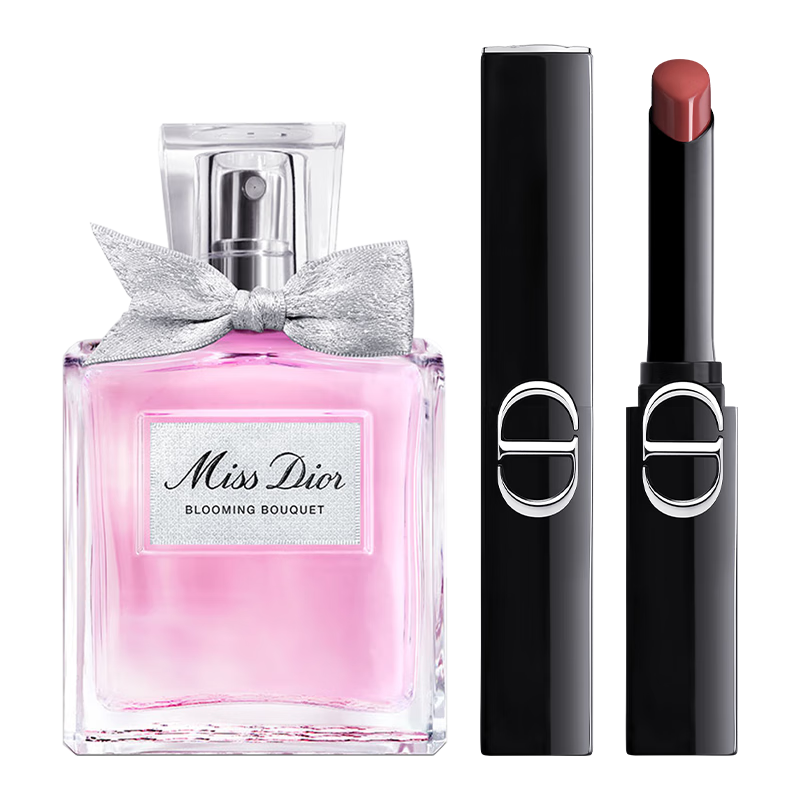 迪奥DIOR花漾锁色礼盒(惊艳唇膏390+花漾淡香水50ml)口红 生日礼物女