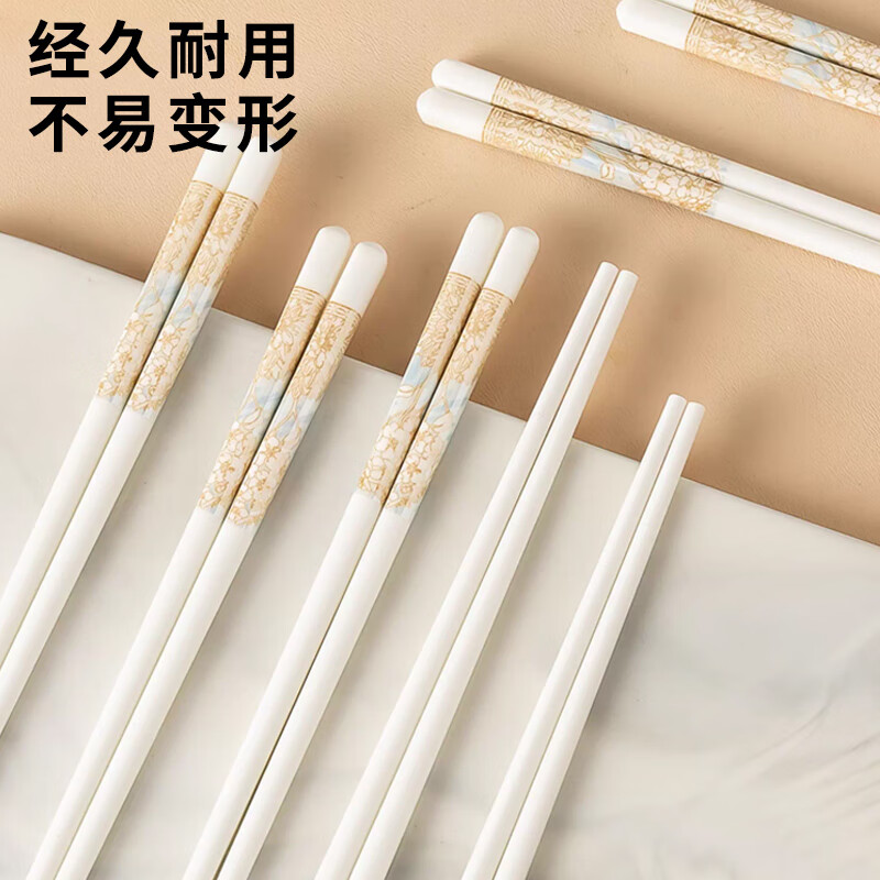 栢启歆陶瓷筷子套装耐高温易清洗家用防霉酒店家用中式餐具10双装高档 陶瓷筷 10双 时光漫步