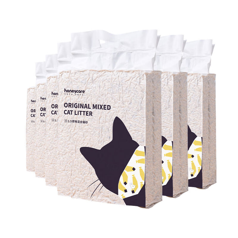 HONEYCARE好命天生貓砂混合貓砂豆腐無塵貓砂膨潤土砂6包除臭貓砂 好命天生混合貓砂 6袋