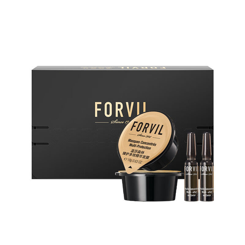 温莎森林FORVI温莎森林鱼子酱精华发膜免蒸修护滋养护发 发膜18g*2颗+精油1ml*2瓶