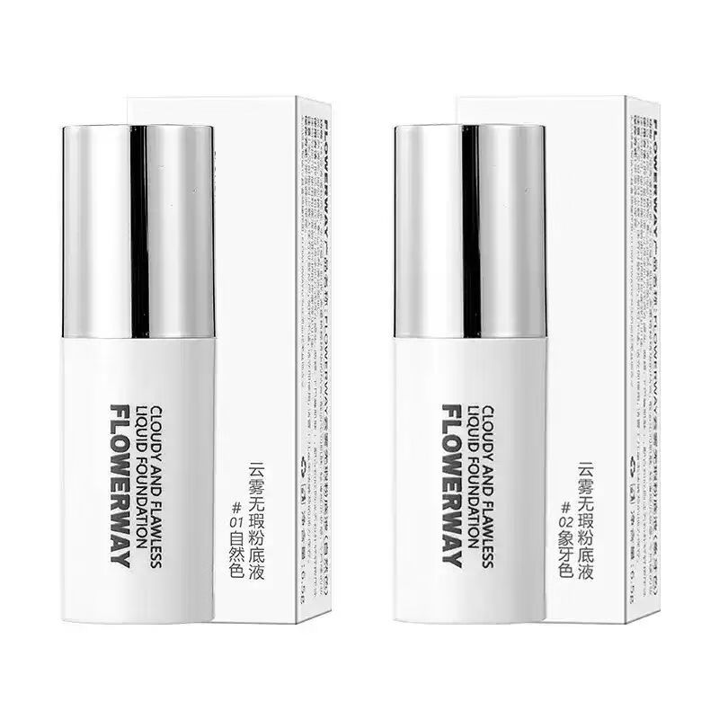 FLOWERWAY云雾无瑕粉底液不卡粉持久不易脱妆轻薄水润服帖遮瑕液 (自然色)1瓶