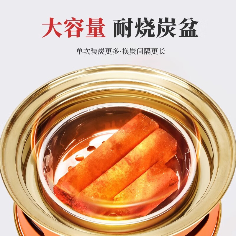 胤元西塔老太太网红同款韩式碳烤炉商用圆形烧烤炉烤火烤肉炉子炉具 碳钢泥炉配330三层钢满花烤盘