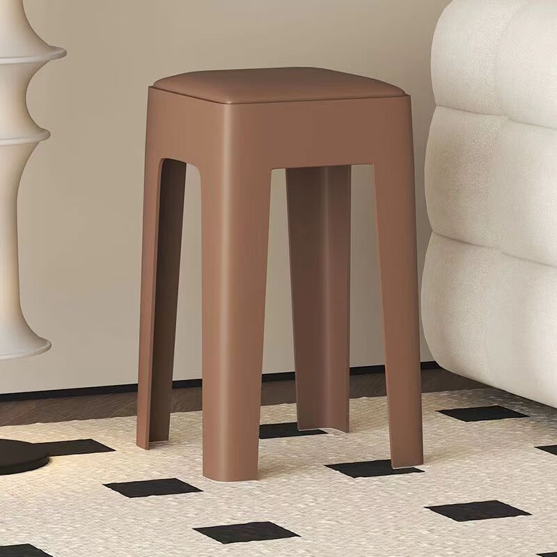 金格羽塑料家用加厚大人结实客厅吃饭防滑可叠放简约其他日杂小件 焦糖色【2把】