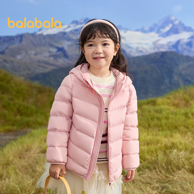巴拉巴拉男童轻薄羽绒服秋冬装女童连帽亲子外套防泼水防油污209425107201