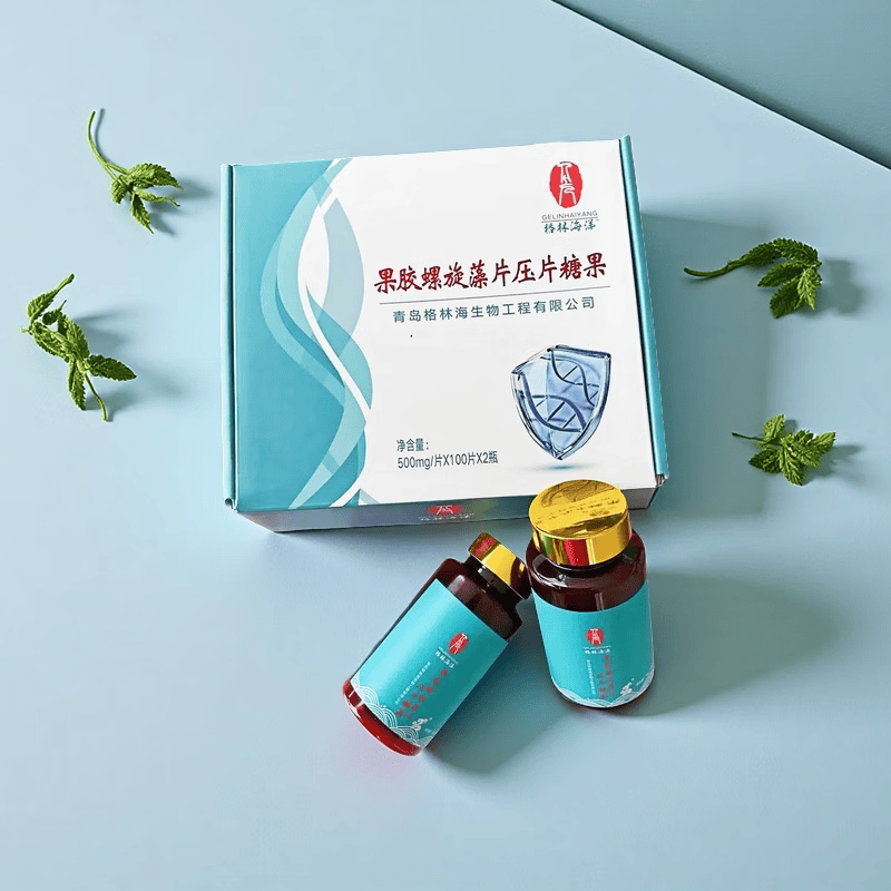 格林海洋果胶螺旋藻片压片糖果营养膳食补充剂均衡免疫力便携装健康食品 100片*1瓶
