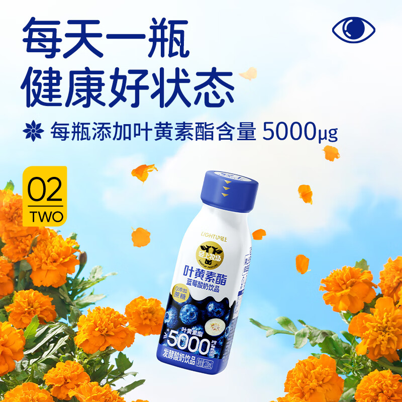 轻上牛油果奶昔香蕉火龙果 蓝莓草莓核桃小奶学生儿童茉莉雪芽奶茶 叶黄素酯蓝莓酸奶220ml*10瓶