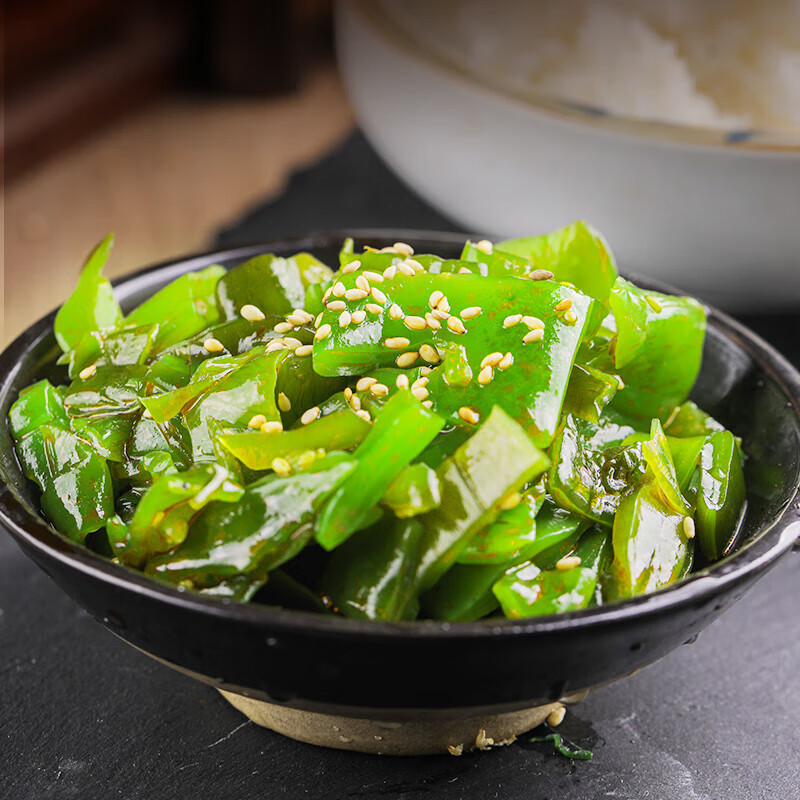 隽品湾 裙带菜梗段305g 足量海白菜香辣梗段亿海即食低脂凉拌菜大连特产 香辣裙带菜梗段305g*3袋