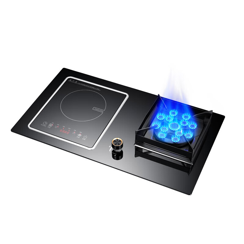 東洋（TOYO）家用厨房气电两用燃气灶一气一电双灶大功率电陶炉电磁炉燃气灶二合一燃气灶和电磁炉 （左陶右气）可翻盖11腔炉头 液化气