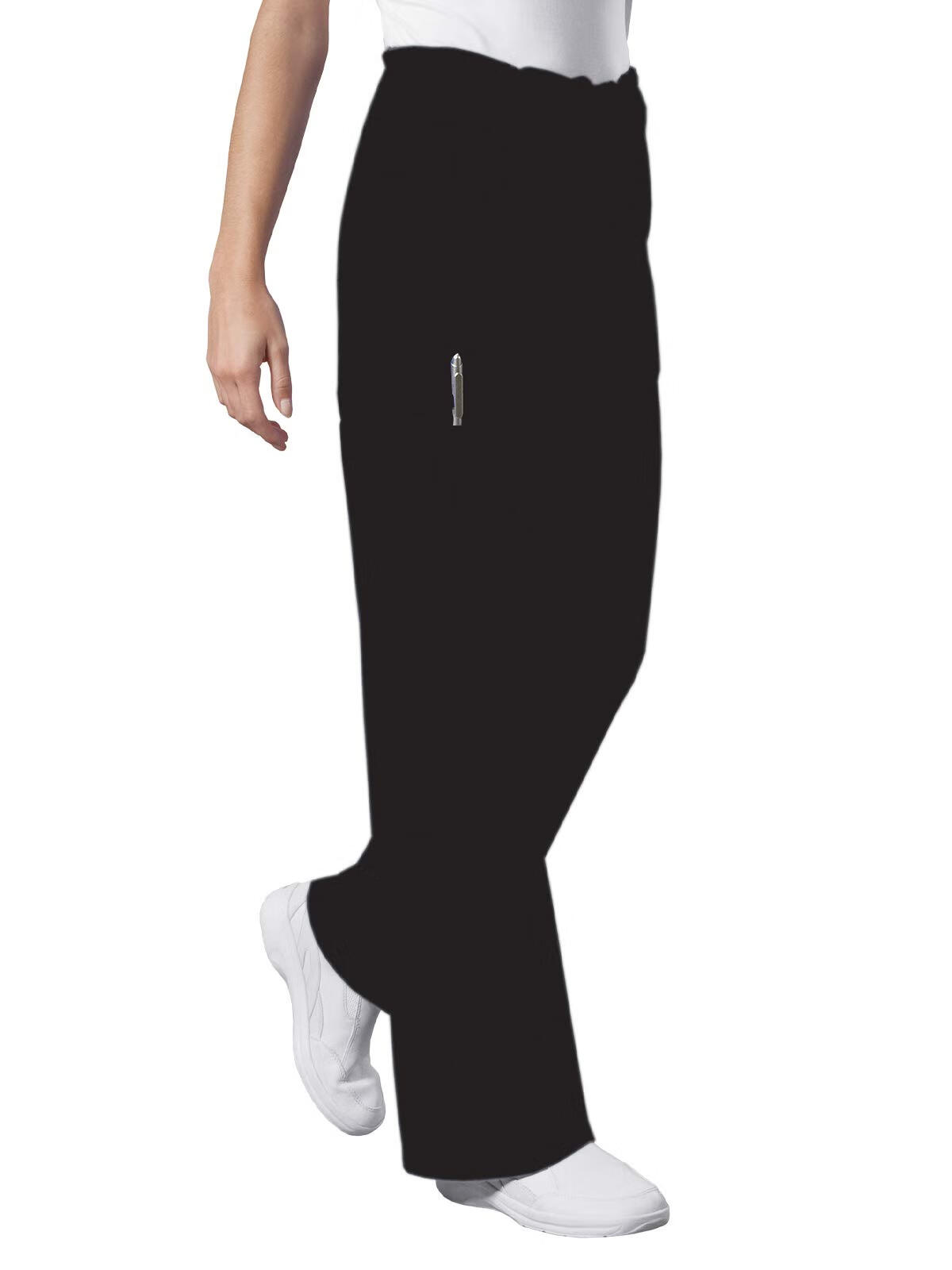 CHEROKEECherokee 男式和女式磨砂裤工作服核心弹力抽绳工装裤 4043, 黑色 黑色 大