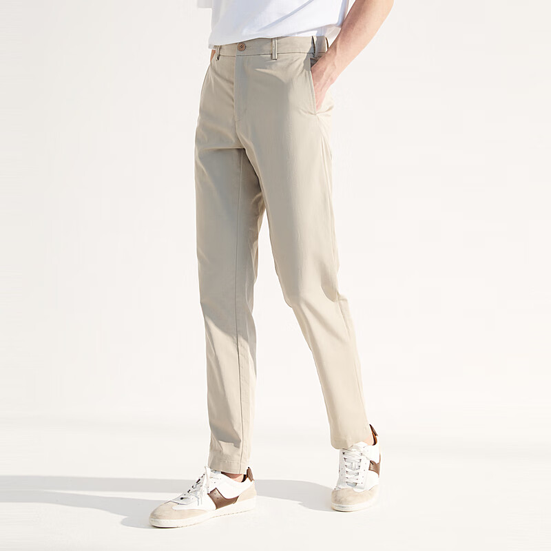 汉麻世家（HANP）/汉麻世家男士休闲长裤汉麻混纺24年春季易烫经典通勤裤子男 鱼肚灰 S 165_78A