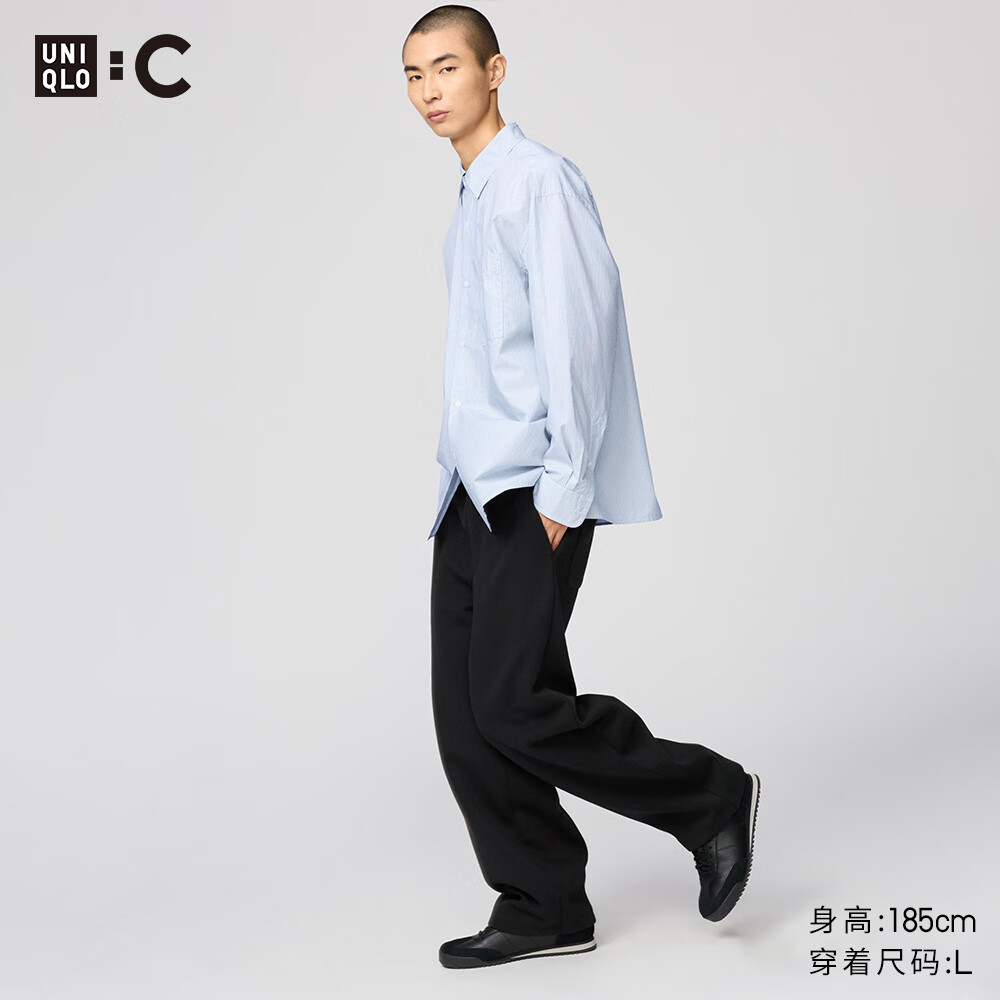 优衣库合作款男装女装宽松运动长裤休闲裤常规款479854 479854/09黑色 M