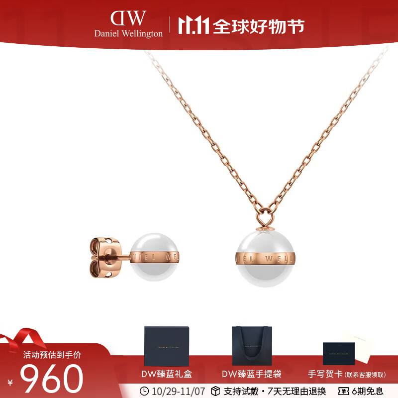丹尼尔惠灵顿(DanielWellington)dw项链耳饰简约项链耳坠 生日礼物送女友送老婆 DW00400152+D