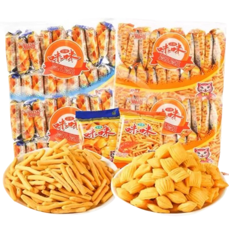 爱尚【甄选】咪咪虾条怀旧膨化零食小吃大礼包 咪咪虾条 20包+蟹味粒20包