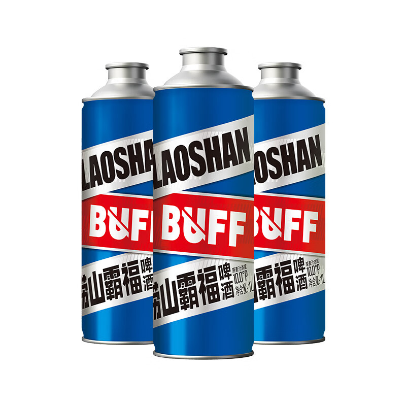 崂山啤酒(laoshan beer)霸福精品 1L*6礼盒装马口铁桶啤 原麦汁浓度10°P 啤酒整箱 崂山霸福 1L 6瓶