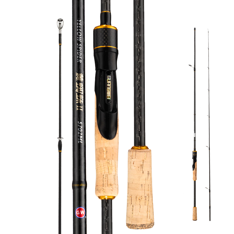 光威（GW）1.8米黃蜘蛛二代ML調(diào)直柄泛用路亞竿大導(dǎo)環(huán)路滑竿路亞釣魚竿漁具