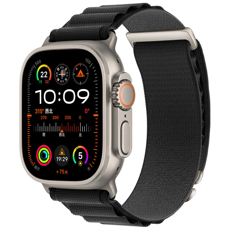 格汇品牌原装适用苹果iwatchs11表带高山回环applewatchultra3/2表带iwatch9/8/7手表替换带男女款腕带 黑色 适用49mm表盘【Ultra1/2/3】
