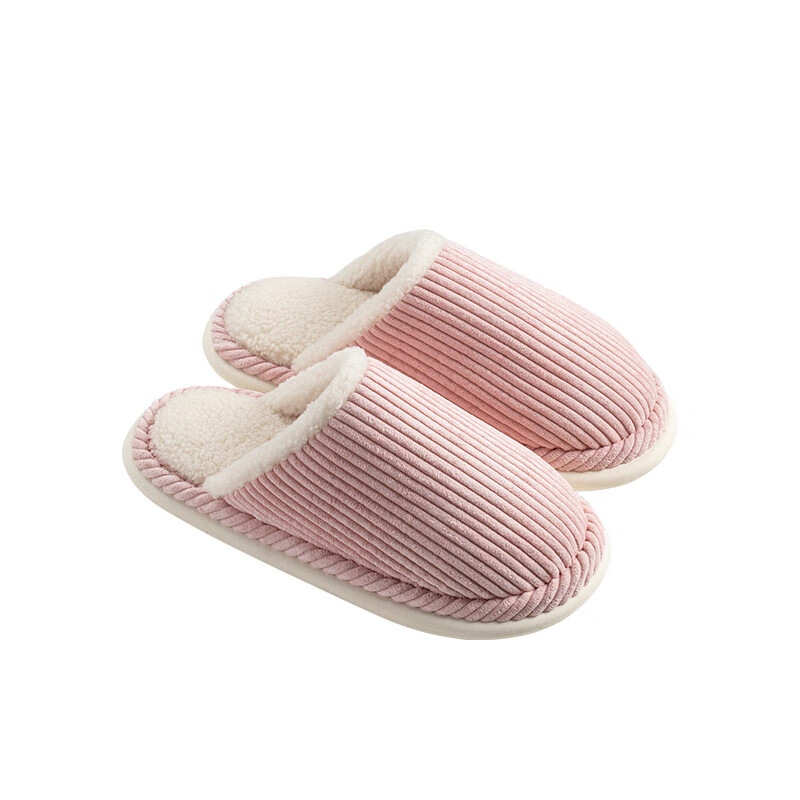 网易严选棉拖鞋女款秋冬季新款保暖情侣家居室内防滑包跟居家男士 半拖—淡粉色 40 男女（～41）