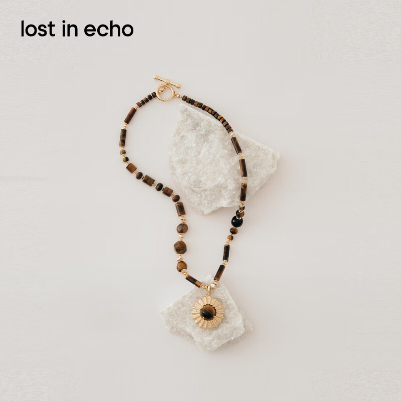 lost in echo马君妍同款2025早秋新款异域复古虎眼石玛瑙吊坠锁骨项链 虎眼石 42cm