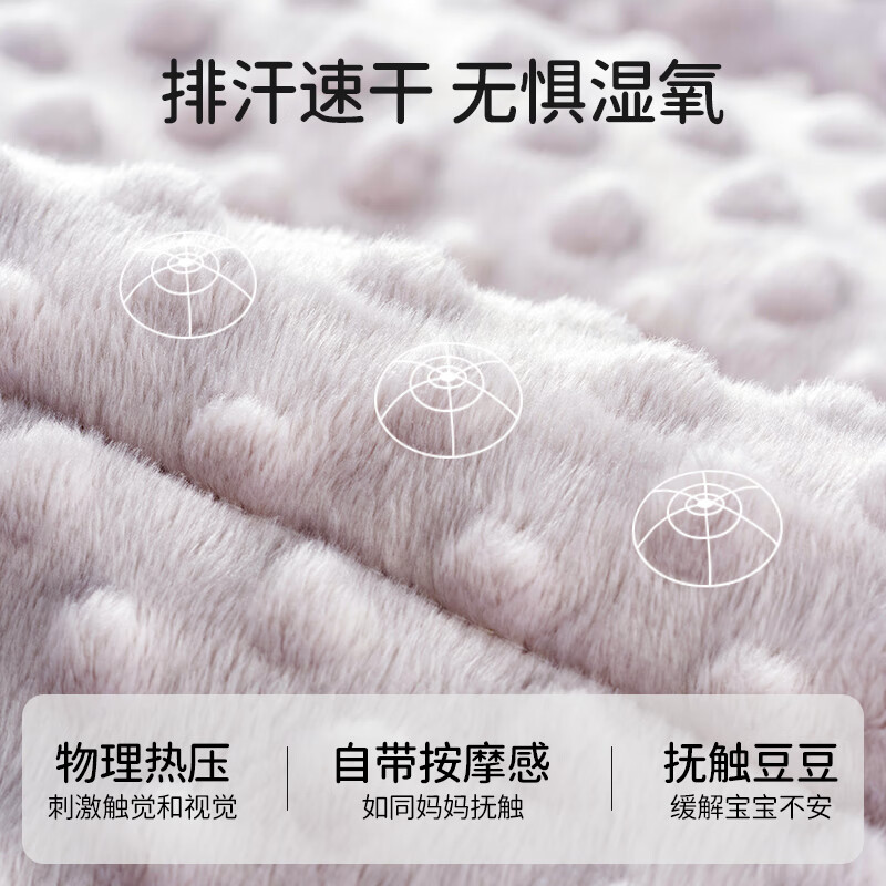 ELLE BABY婴儿豆豆毯宝宝秋冬抱被水晶绒恒温蓄热A类防静电无荧光 巴黎之旅 130g