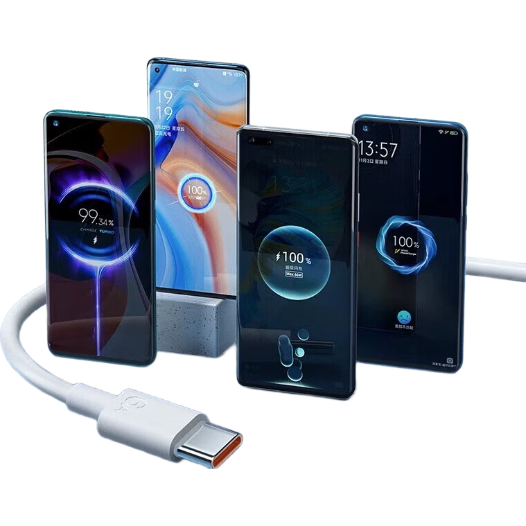 Typec数据线6A快充适用tpyec华为小米vivo手机超级快充冲type c 2条装