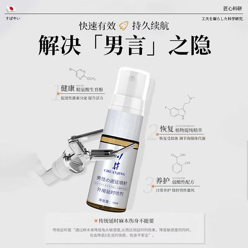 川井淫羊藿男人发泄科用保健品的药男性功能勃起专用男人房事延时喷剂 [二代升级]补肾壮阳速效勃起持久 延时喷雾迟喷剂早泄敏感硬延时持久药成年人用品